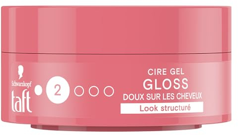 Schwarzkopf - Taft – Wax Gloss – Haarwachs für Herren – Glanz – Fixierung 2 – Halt bis zu 24 Stunden – Styling Haar – Topf mit 75 ml