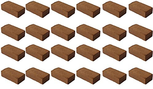 Novatool Lot de 24 tuiles de coco pour plantes d'intérieur 192 l 650 g 20 x 5,5 x 10 cm Terreau de coco fin comprimés de noix de coco Steu et substrat Terreau de fleurs de coco