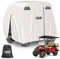 10L0L 2-4 Passagier Golfwagen Abdeckung Universal für Yamaha, EZGO, Club Car, wasserdicht, sonnenfest und langlebig, Silber Weiß