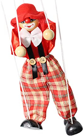 Guangcailun Tire de la cuerda marioneta mano marioneta juguete payaso artesanía juguete hogar, Nr. 6