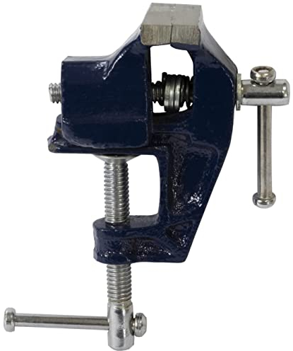 AERZETIX - C60277 - Morsa da banco per tavolo in ghisa 40mm - apertura ganasce ~20mm - modellazione fai da te saldatura fresatura serraggio - colore blu