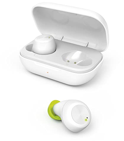 Hama Bluetooth Kopfhörer Spirit Chop (In Ear Kopfhörer mit Mikrofon, True Wireless Earbuds mit Ladestation, IPX 4, Laufzeit 16h, kabellose Kopfhörer mit Sprachsteuerung, Siri, Google) weiß