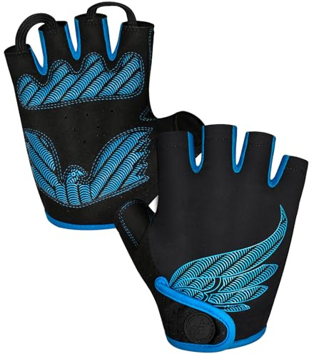 MOREOK Cycling Gloves Bike Gloves for Men/Women-[5MM Gel Pad] Half Finger Bicycle Biking Gloves for Cycling/Weight Lifting/Gym/Motorcycle/Rowing/Outdoor Sports-128-BLUE-L