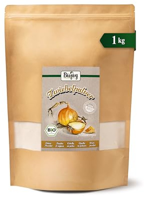Biojoy EKO Lökpulver, finmalen lök, 1 kg | Lökkrydda från Indien, obehandlad, Allium cepa L.