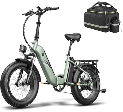 Fafrees Official Electric Bike, Folding E-Bike 48V Dual 10.4Ah Battery 160KM Range, FF20 Polar 20 x 4.0 Fat Tires electric bicycle for Adults, Aluminum Frame, 150KG Load, 35L Free Bike Bag