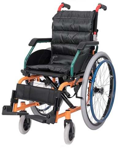 Fauteuil roulant pour enfants, petit fauteuil roulant étroit ultra-léger portatif pliant multifonctionnel, scooter de rééducation, fauteuil roulant autopropulsé Seat width 35cm