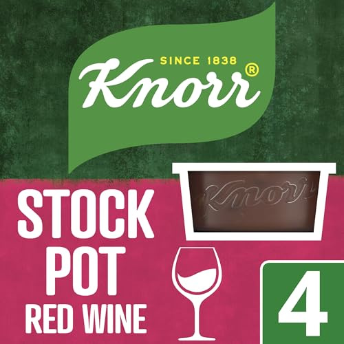 Knorr Red Wine Stock Pots stock free from artificial colours and gluten to add a rich red wine flavour to your dishes 4x 26 g