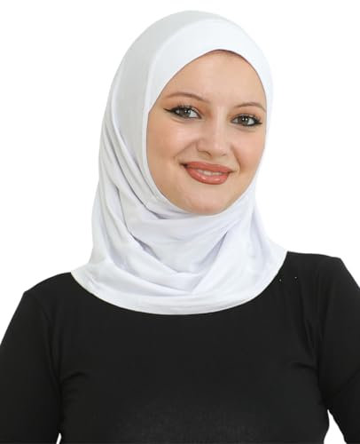 Prien Sport Kopftuch Für Damen, Muslimische Hijab Kleider, Weicher Schal Für Frauen, Muslim Kleid Set, Abaya Gebetskleidung, Islamische Kopftücher Kleidung Für Ramadan (Weiß)