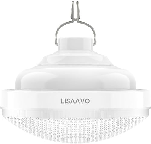 LISAAVO Lampe de camping LED, lanterne de camping portable avec couleurs blanc jaune à intensité variable, résistante à l'eau pour tentes, batterie rechargeable 5200 mAh, pour l'intérieur et