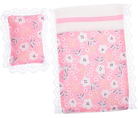 BESPORTBLE Dollhouse Bedding Kit Mini Bed Sheets Pillow Miniature Bedding Set for Dollhouse