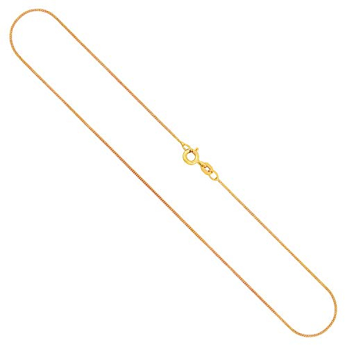EDELIND Feine Panzerkette Gold 1,1 mm | 8 Karat | Länge 40 cm | Damen, Herren & Kinder | Unisex | Gelbgold 333 | Kette ohne Anhänger | Schmuck Geschenk Box