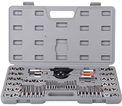 Metrisches und SAE Standard Gewindebohrer und Schneideisen 60-tlg. Nachgewinde-Set zum Schneiden von Außen- und Innengewinde
