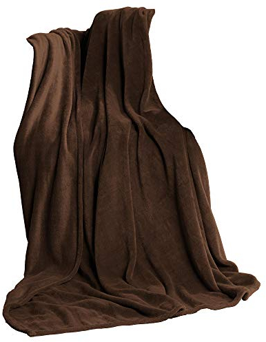CelinaTex Flauschige XL Kuscheldecke 220 x 240 cm dunkel braun Decke Sofa Wohndecke weich Soft Mikrofaser Fleece Oeko-TEX TV-Decke