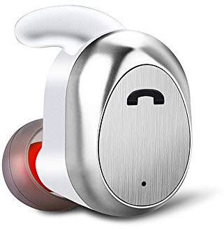 WANGLXBT Portable Bluetooth Earphone, Mini Single ear Stereo Wireless Sports In-ear car Headset, Built-in Microphone, CVC 6.0 Noise Cancelling, 100 Hours Standby Time HiFi, Silver