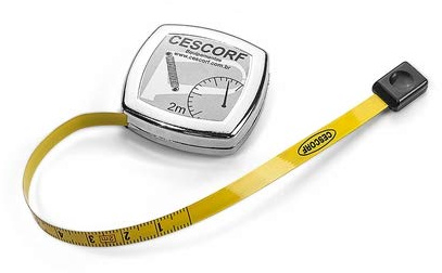 Cescorf Cinta Métrica Antropometrica para Medir Perimetros Corporales, con Hoja Plana de Acero Flexible, Precision de 1mm, Rango de 2m, Espacio Blanco Antes del Cero, Ideal para Nutricionistas
