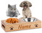 OXYEFEI Gamelle Chien et Chat Personnalisé, Bol pour Chien/Bol pour Chat avec Prénom Gravé, Durable Bambou Support Gamelle Chien pour Petits et Moyens Chiens/Chats 250ml(2 Bol)