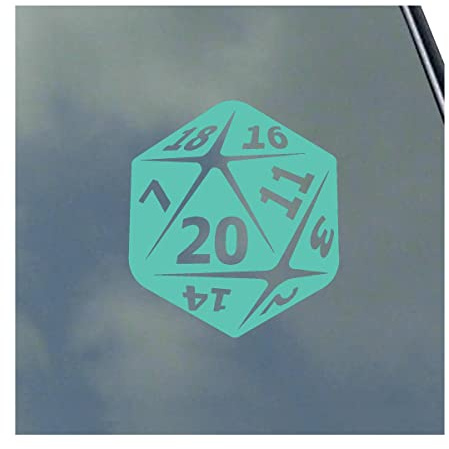 20-Sided Dice Vinyl Sticker Decal Roleplaying Game Role Play RPG Pen and Paper