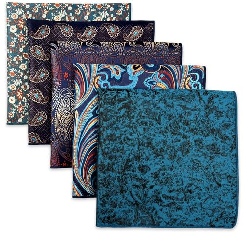 Shlax&Wing 5 Pieces Assorted Fazzoletto da uomo Fazzoletto Set 74