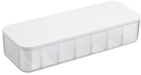 SUMTree Contact Lens Storage Organiser Cosmetic Storage Box with Lid Daily Contact Lens Container Disposable Contact Lens Dispenser Transparent Organiser for Dressing Table 7 Compartments, Transparent