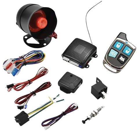 VUIUYOIES 12V Car Alarm System Phone APP PKE Keyless Central Locking Sensor Kit Central Lock Security Alarm System Keyless Alarm, T361Remote