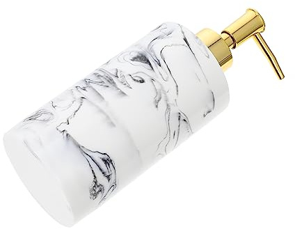 VOSAREA Press Type Dispensing Bottle Shaped Bottle Lovely for Home Bath Resin Material Travel Random Marble Pattern