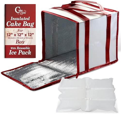 Cakebon 12 Insulated Cake Bag with Ice Pack Cooler Carrier 1Pack