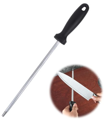 CHENNAN 1 Pieza Chaira chaira afilar cuchillos, Profesional de Afilador de Cuchillos de Cocina de Acero Inoxidable, Chaira de diamante para afilar cuchillo, para el Hogar y la Cocina, 31cm (A1)