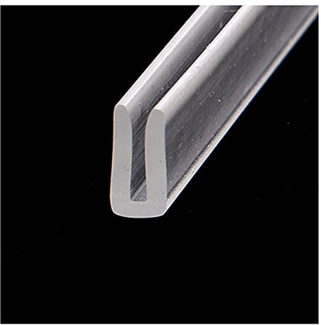 CTRSM Garniture de Bord de Canal en Silicone en Forme de U, Le Joint en Caoutchouc de Garniture Peut être utilisé sur Les Bords métalliques, Longueur Transparente: 5 mètres,(4mm X 10mm)