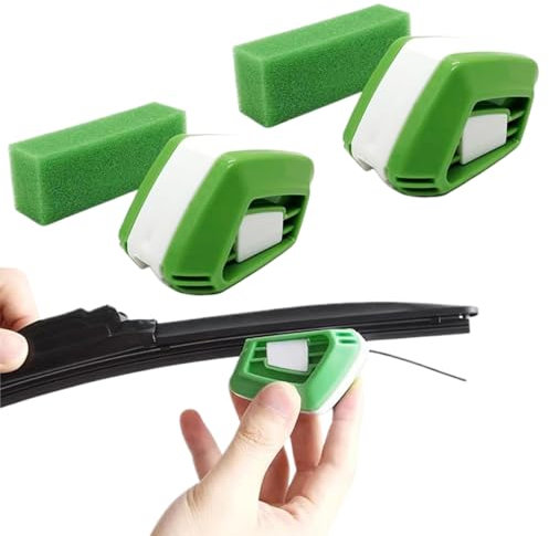 ZEPIQOR 2 Pcs Scheibenwischer Schneider Schärfer, 2 Pcs Schwämme Reinigungstücher, Auto Scheibenwischer, Autowischer Nachschneider, Wischblattschneider, Scheibenwischerblatt Reparatur für Auto-SUV