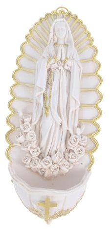 Cabilock Bénitier Catholique Notre-Dame De Lourdes Décoration À Suspendre Pour Entrée Mur De Maison Première Communion Confirmation De Crémaillère