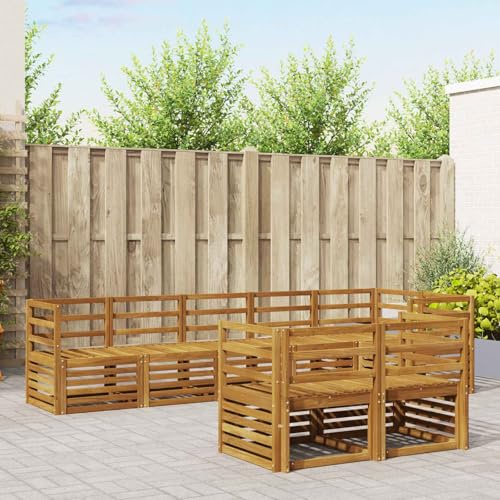 KTHLBRH 8-Piece Outdoor Furniture Set Solid Acacia Wood Sofa Seating Group for Garden Terrace Patio Modern Design Durable Weather Resistant