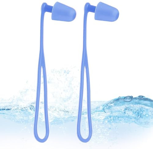 Tappi per le orecchie da nuoto, 2 pezzi, in silicone, protezione 'udito, per il sonno, riutilizzabili, per nuoto, donne, uomini, nuotatori, piscina, all'aperto, giochi, surf, immersioni