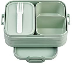 Mepal Bento Lunch Box Midi - Boite dejeuner - Pour 2 Sandwiches ou 4 Tranches de Pain - Lunchbox pour Sandwichs, Petits Snacks et Restes - Snack & Déjeuner - Nordic sage