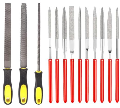 Juego de 13 limas de metal, lima de metal de alta calidad, lima semicircular, lima semicircular, juego de limas de madera de alta calidad, lima redonda, adecuada para talleres, carpintería, etc.