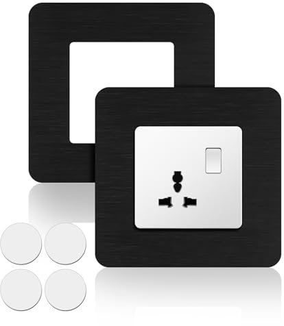 TAIANJI 2 Stück Lichtschalter Schutz für Wand 86 x 86mm Wand Wandschutz Lichtschalter Dekorative Steckdosen Schutzabdeckungen für Wandschutz um Schaltprogramme (Schwarz)