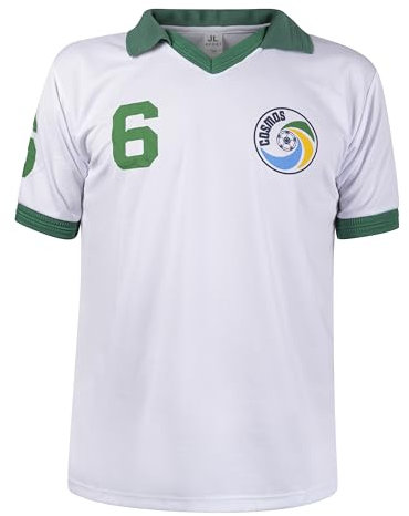 JL Sport Franz Beckenbauer Retro NY Cosmos USA Football League skjorta nummer 6 vit jersey, Vitt, 6 år