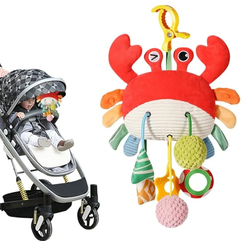 Hochets pour tout-petits, jouets à suspendre, siège de voiture, cloche suspendue, jouet de berceau musical, pendentif crabe Twitch avec cordon de serrage pour poussette de bébé | Carillon éolien de cr