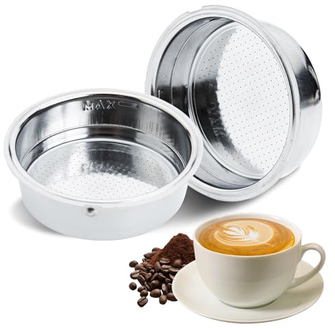 Filtri da Caffè in Acciaio Inossidabile, 51 mm Cestello per Filtro da Caffè 1Tazze 2 Tazze per Espresso di Filtro Macchina Caffe