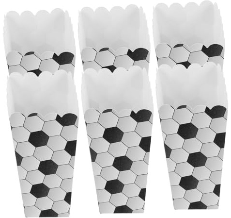 PartyKindom Cajas De Palomitas De Maíz Diseño De Balón De Fútbol Americano, 6 Piezas, Papel Resistente, Portátiles y Multifuncionales, Ideales Para Fiestas Infantiles y Eventos Deportivos