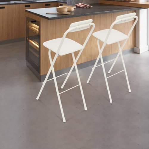 Giniania Lot de 2 tabourets de Bar pliants avec Dossier, 75 cm de Haut, Chaise Haute, Aide au Debout, tabourets de Bar pour Bar et comptoir, capacité de Charge 125 kg
