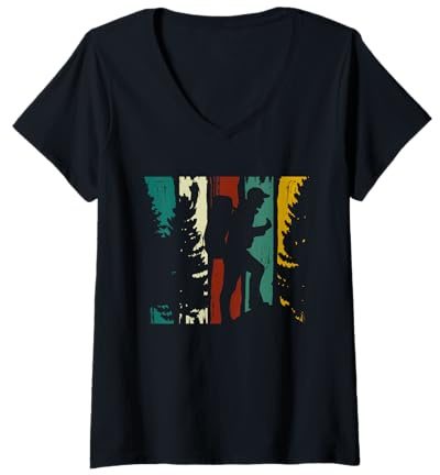 Femme Geocacher Retro - Geocaching Geocacher T-Shirt avec Col en V