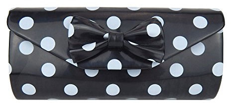 Ella Jonte Tasche schwarz Rockabilly hellgraue Punkte Handtasche Retro Clutch