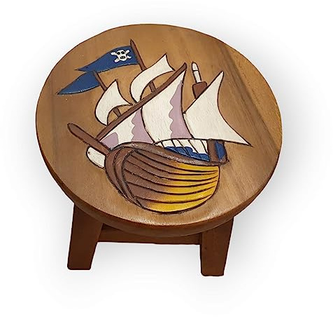 Kinaree Lemur Tabouret pour Enfant en Bois Massif Double entretoise