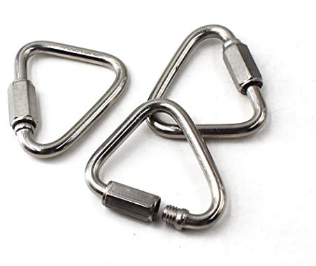 Delta Quick Link 304 Stainless Steel Triangle Quicklink Chain Connector Screw Lock Carabiner