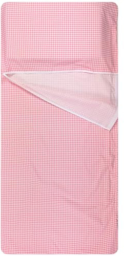Sac de Couchage d'été brodé pour Les bébés de 2 à 6 Ans - Tissu 100% Coton - Made in Italy (Sac de Couchage Square Rose)