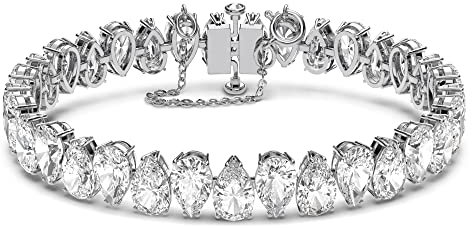 Swarovski Matrix Armband, Weißer und Rhodinierter Damenarmreif mit Strahlenden Swarovski Kristallen