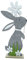 WBWT Oster-Hase Figur aus Filz, grau Größe S 25cm, mit Blume auf Holz-Fuß für Ostern Frühling, Auswahl von Farbe und Größe möglich, Oster-Deko