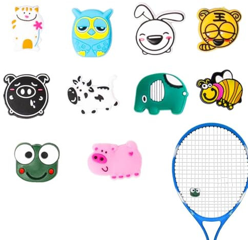 JJiaoLinin Tennis-Vibrationsdämpfer, 10 Stück Tennis Dämpfer Kinder Silikon Tennisschläger Stoßdämpfer Cartoon Vibrationsdämpfer Tennis, für Tennisschläger, Badmintonschläger, Squash Schläger