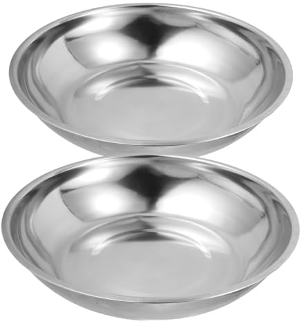 Hemobllo 2 Piezas Plato De Báscula De Acero Inoxidable, 25cm Recambio De Bandeja Para Básculas Mecánicas Y De Resorte, Cuenco De Plataforma Para Cocina, Laboratorio E Industria