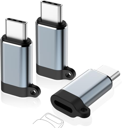 3 Pièces Adaptateur Lightning vers USB C, Chargement Rapide 36W et Transmission de Données Adaptateur Lightning Femelle, pour iPhone 15/16 Pro/Plus/Pro Max, Pas pour Audio/OTG/Apple Pencil 1st
